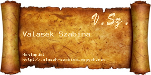 Valasek Szabina névjegykártya
